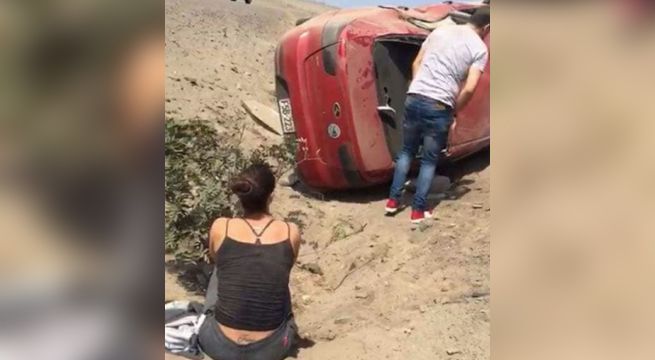 Chica reality sufrió aparatoso accidente en la Panamericana Sur