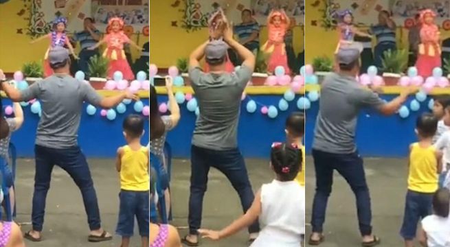 ¡Papá al rescate! Padre se pone a bailar delante de su hija para que pueda terminar su show [Video]