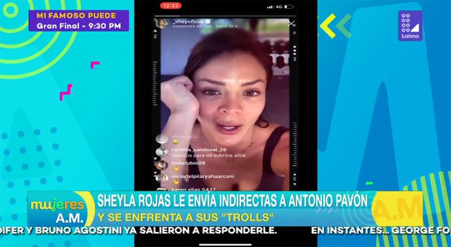 Sheyla Rojas le envía indirectas a Antonio Pavón