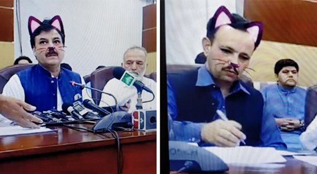Gobierno de Pakistán realizó transmisión en vivo y activan de casualidad el filtro de gatos