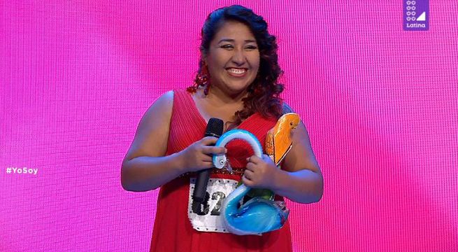 Imitadora de Susan Ochoa llegó con sus dos gaviotas de plata al set de Yo Soy