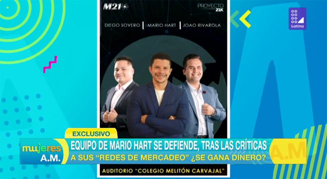 Equipo de Mario Hart se defiende tras las críticas a su “red de mercadeo”