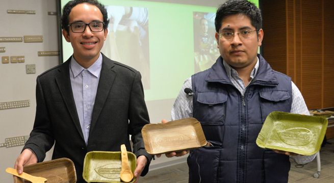 Jóvenes peruanos crean platos biodegradables a base de hojas de plátano