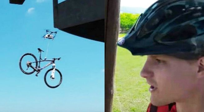 Dron roba bicicleta ante la desesperación de su dueño (Video)