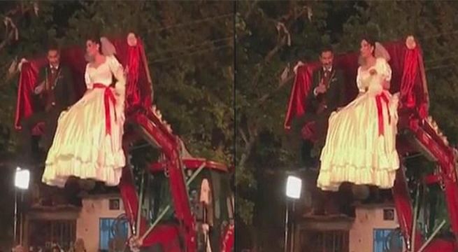 Recién casados llegan a fiesta sobre un tractor pero todo termina en tragedia (Video)