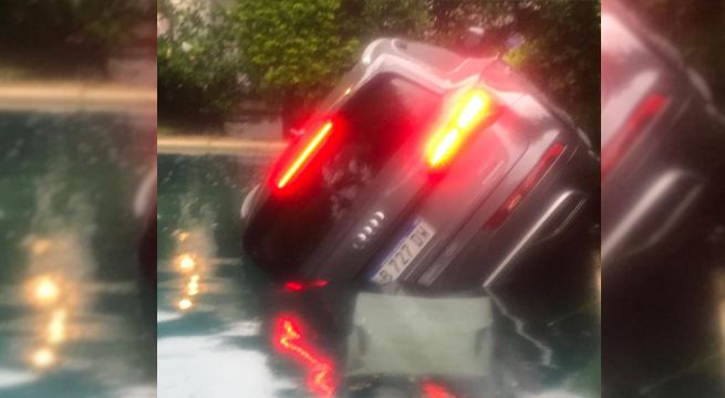 Mujer cayó con su lujoso auto a una piscina (Video)