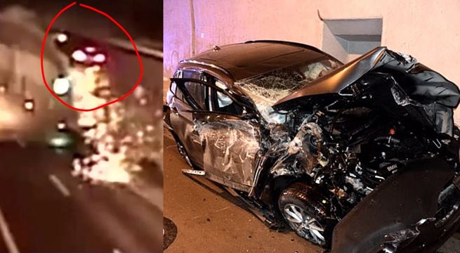 Accidente convierte auto en un verdadero 'coche volador' (Video)