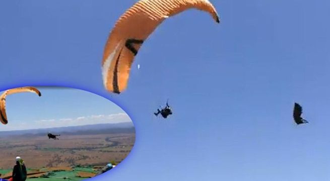 Minitornado sorprende a hombre en pleno vuelo en parapente (Video)