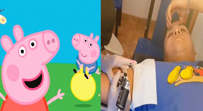 Papá pierde apuesta con su hija y se tatúa a George, hermano de Peppa Pig (Video)