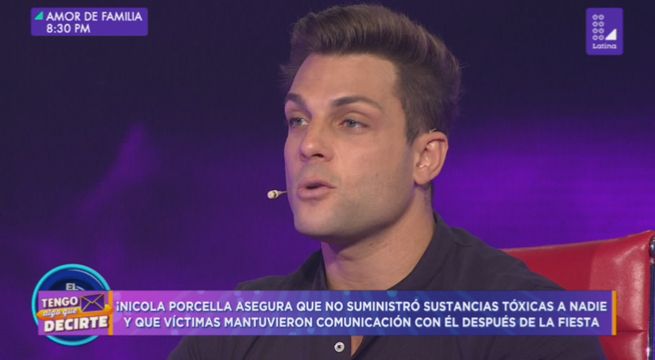 Nicola Porcella aseguró que no suministró sustancias tóxicas a nadie