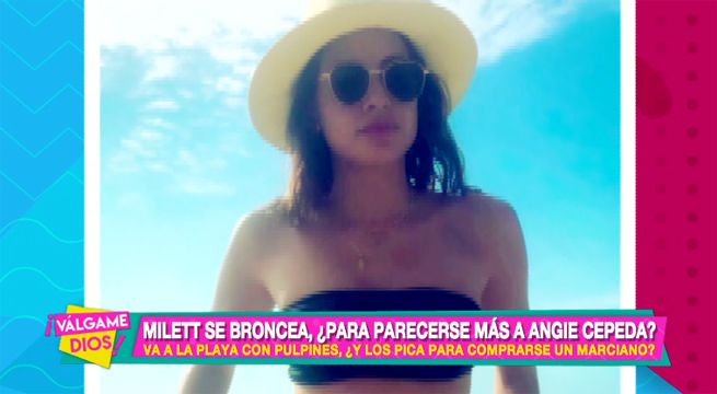 ¿Milett se broncea para parecerse más a Angie Cepeda?