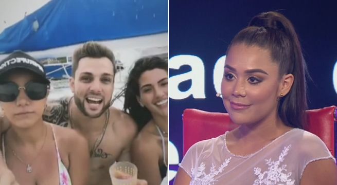 Alexandra Méndez le confesó su amor y así celebró Nicola Porcella