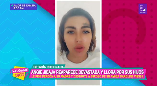 Angie Jibaja reaparece devastada y llora por sus hijos