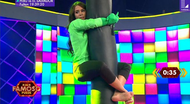 La Chama y Michela Elías demostraron todo su aguante al jugar 'El saco encebado'