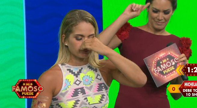 Michela Elías devolvió todo su almuerzo al jugar 'Shots sorpresa'