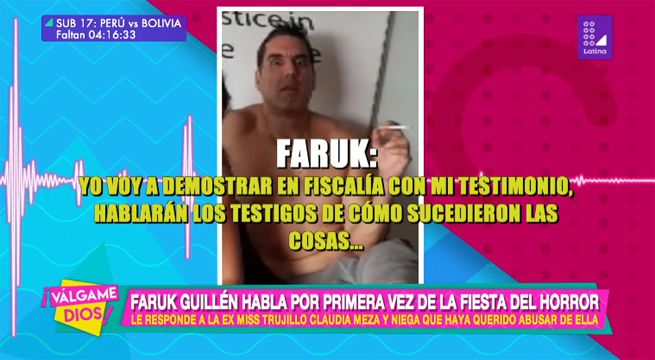 Faruk Guillén habla por primera vez de la ‘fiesta del horror’
