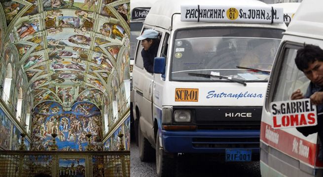 Conductor convirtió su combi en una réplica de la Capilla Sixtina [Foto]