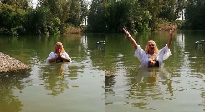 Susy Díaz se bautizó al estilo de Jesús durante su visita a Israel [Video]