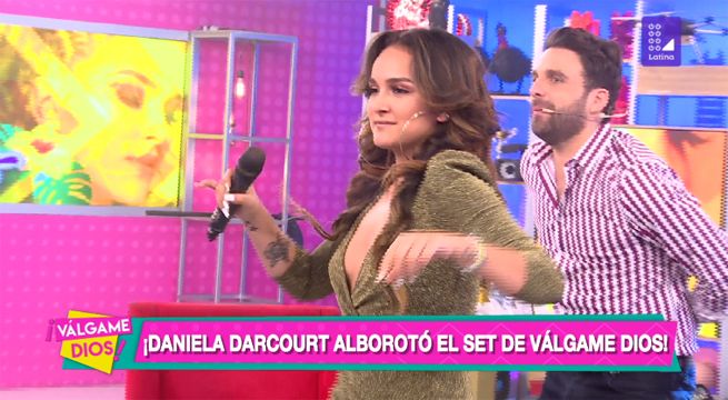 Daniela Darcourt alborotó el set de Válgame Dios