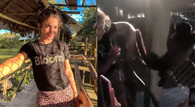 Flavia Laos pasó el susto de su vida al ser atacada por un pequeño mono