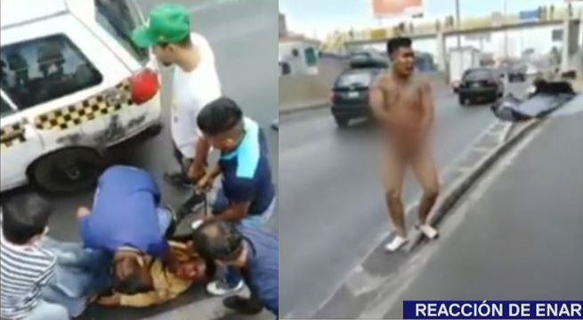 Capturan a ladrón y lo desnudan en plena Panamericana Norte [Video]