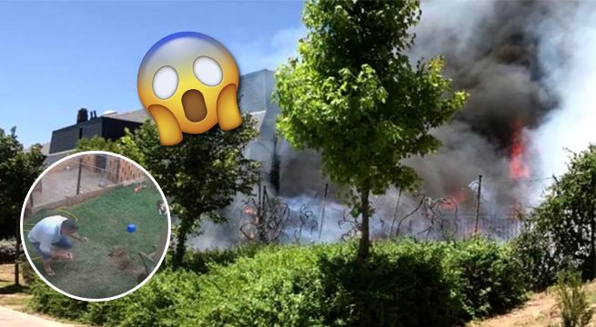 Intentó quemar un nido de insectos y terminó haciendo explotar su jardín [VIDEO]