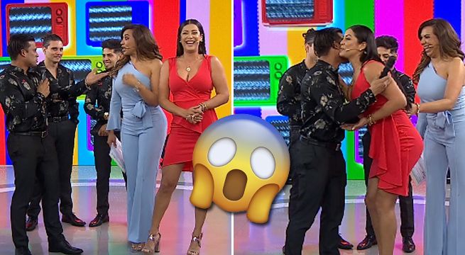 Así fue el reencuentro de Karla Tarazona y Christian Domínguez en televisión [VIDEO]