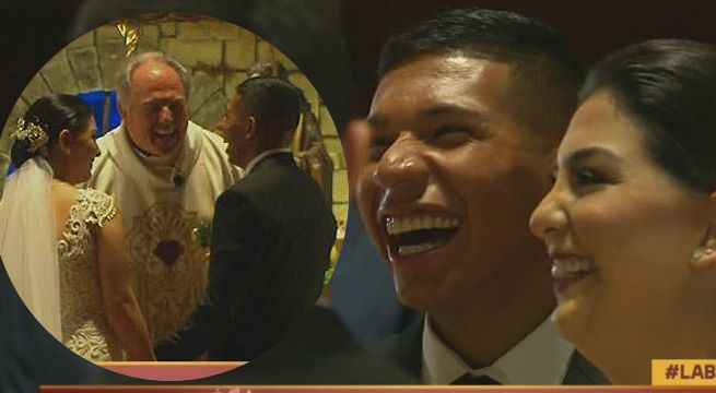 Padre hace broma sobre Alianza Lima en plena boda de Edison Flores y Ana Siucho