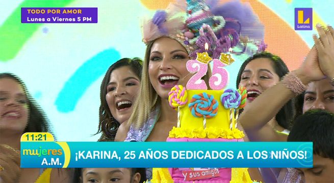 La hermosa sorpresa que recibió Karina Rivera por sus 25 años dedicados a los niños [VIDEO]