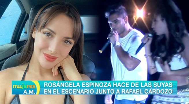Rosángela Espinoza hace de las suyas en el escenario junto a Rafael Cardozo [VIDEO]