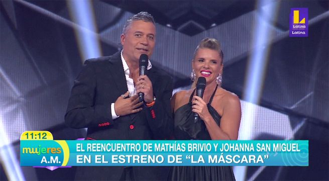 Mathías Brivio y Johanna San Miguel se reencontraron en el estreno de ‘La Máscara’