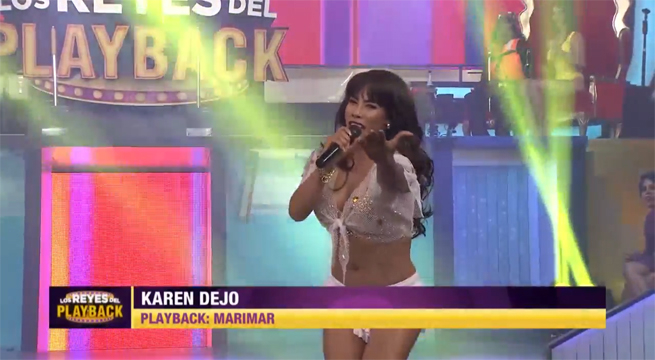 La bella Karen Dejo derrochó sensualidad en su primera presentación