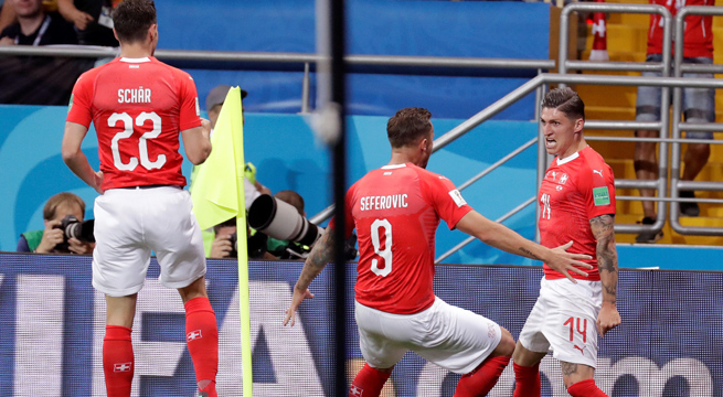 Rusia 2018: Suiza sorprende e iguala el marcador a Brasil