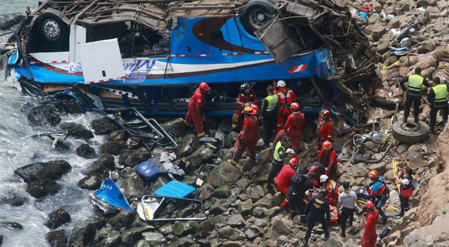 Tragedia en Pasamayo: 2 mujeres se enfrentan por cadáver de chofer de bus