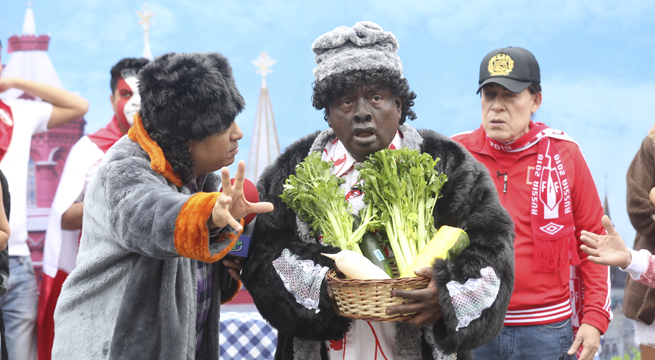 El Señor Mama se fue a Rusia y se puso a vender productos peruanos en la Plaza Roja de Moscú