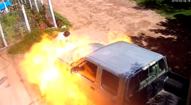 Cusco: Sujeto prende fuego a la camioneta de su expareja porque no quiso retomar relación