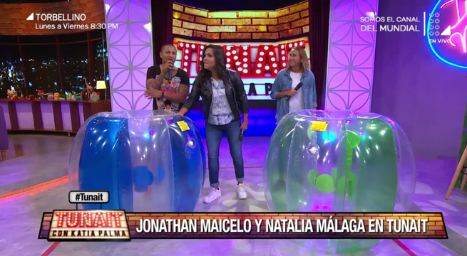 Tunait: Jonathan Maicelo y Natalia Málaga pasaron divertida prueba