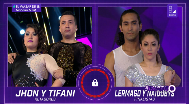 Jhon y Tifani llegaron a sorprender al escenario de Los Cuatro Finalistas Baile