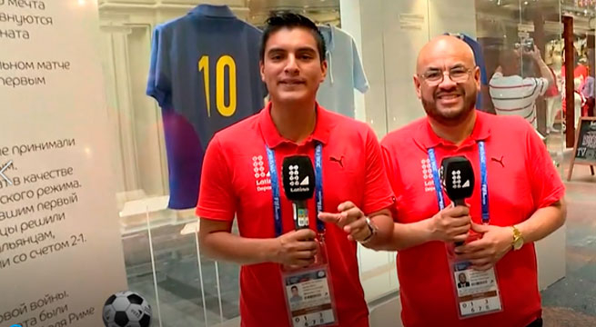 Latina estuvo en la exposición de las camisetas campeonas del mundo