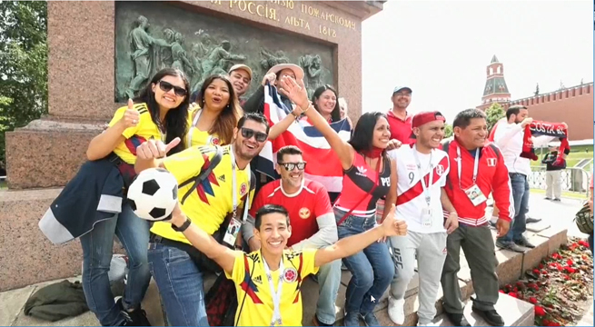 Rusia 2018: La Plaza Roja se llena de hinchas de todo el mundo previo