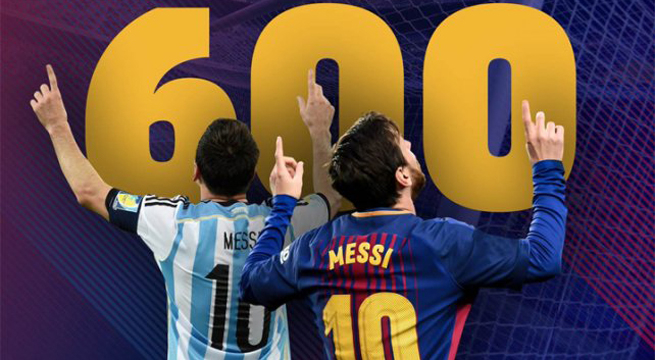 Lionel Messi alcanzó los 600 goles en su carrera profesional