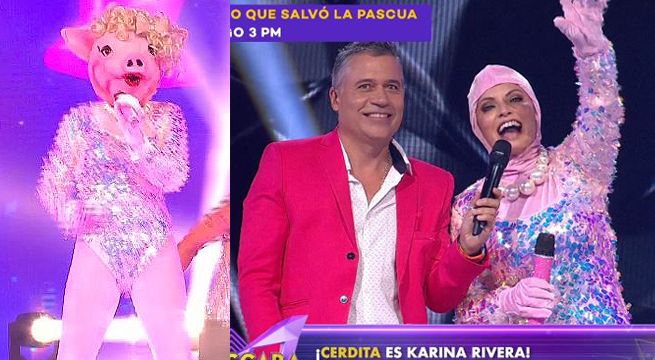 Karina Rivera sorprendió al estar tras la máscara de la ‘Cerdita’