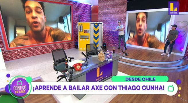 Thiago Cunha dio una divertida clase de baile en ‘Contigo en Casa’