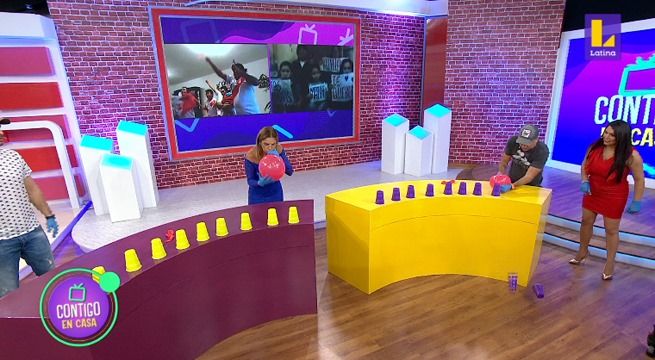 Karina Rivera y Mathías Brivio se midieron en esta divertida prueba