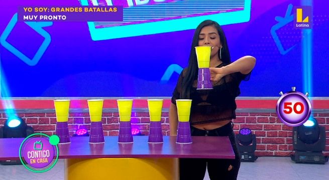 Kate Candela demostró mucha destreza en esta prueba de ‘Contigo en Casa’