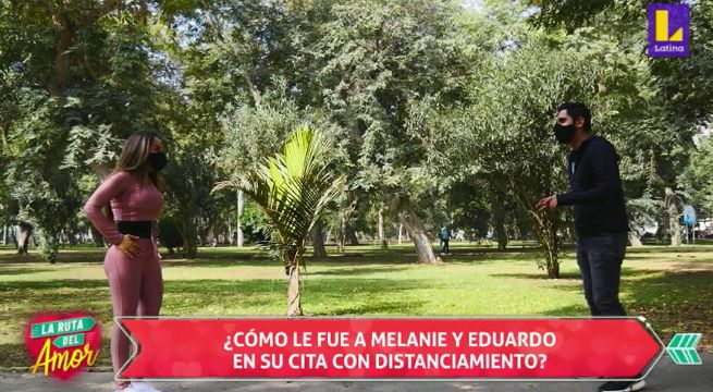 Melanie y Eduardo tuvieron una cita con distanciamiento
