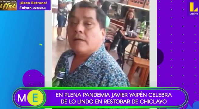 Javier Yaipén celebró de lo lindo en restobar de Chiclayo