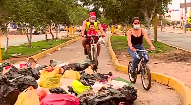 Ciclovía de San Martín de Porres convertida en muladar tras Navidad