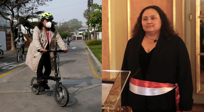 Ministra de Vivienda llegó en bicicleta a su oficina