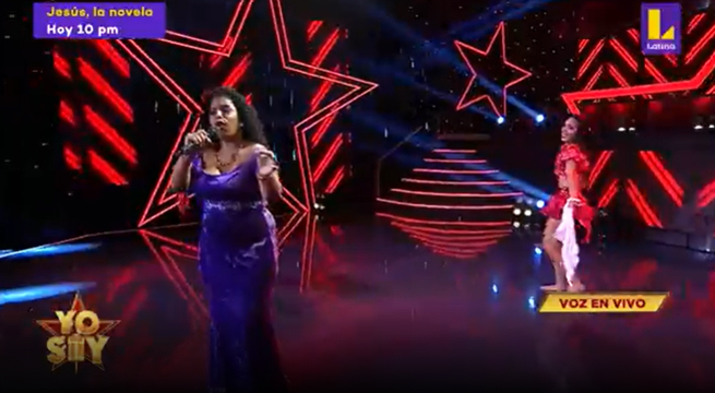 La imitadora de Eva Ayllón cantó “Ritmo, color y sabor”